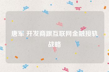 唐军 开发商跟互联网金融接轨战略