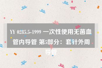 YY 0285.5-1999 一次性使用无菌血管内导管 第5部分：套针外周导管