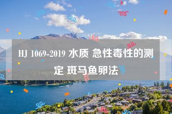 HJ 1069-2019 水质 急性毒性的测定 斑马鱼卵法