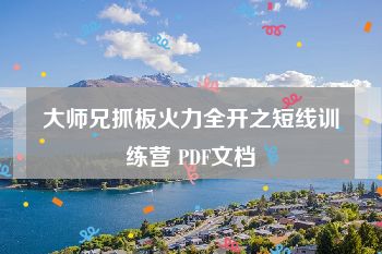 大师兄抓板火力全开之短线训练营 PDF文档