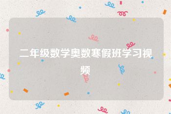 二年级数学奥数寒假班学习视频