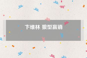 卞维林 狼型赢销