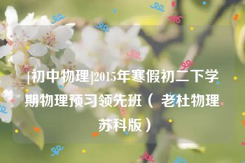 [初中物理]2015年寒假初二下学期物理预习领先班（ 老杜物理 苏科版）