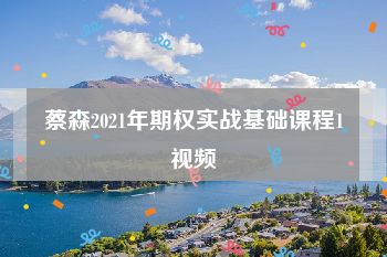 蔡森2021年期权实战基础课程1视频