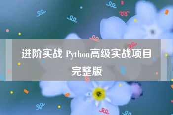 进阶实战 Python高级实战项目完整版