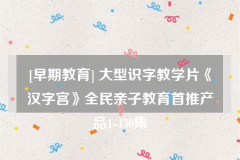 [早期教育] 大型识字教学片《汉字宫》全民亲子教育首推产品1-430集