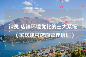 钟灵 店铺环境优化的三大系统（家居建材店面管理培训）