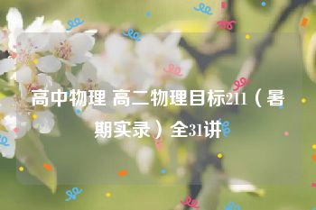 高中物理 高二物理目标211（暑期实录）全31讲