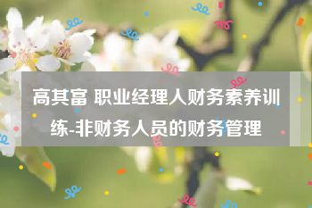 高其富 职业经理人财务素养训练-非财务人员的财务管理