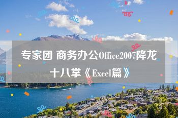 专家团 商务办公Office2007降龙十八掌《Excel篇》