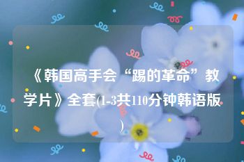 《韩国高手会“踢的革命”教学片》全套(1-3共110分钟韩语版)