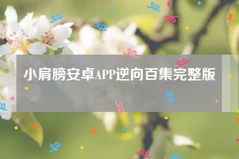 小肩膀安卓APP逆向百集完整版