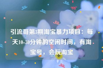 引流哥第3期淘宝暴力项目：每天10-30分钟的空闲时间，有淘宝号，会玩淘宝