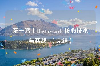阮一鸣丨Elasticsearch 核心技术与实战  【完结】