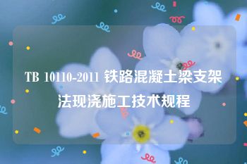 TB 10110-2011 铁路混凝土梁支架法现浇施工技术规程