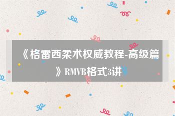 《格雷西柔术权威教程-高级篇》RMVB格式3讲