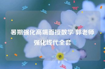 暑期强化高端面授数学 郭老师强化线代全套