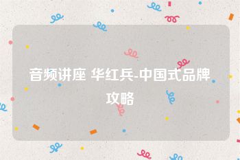 音频讲座 华红兵-中国式品牌攻略