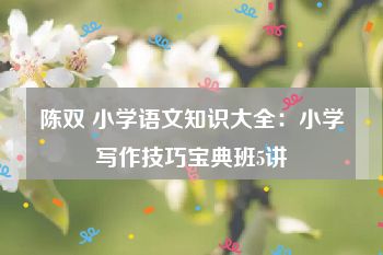 陈双 小学语文知识大全：小学写作技巧宝典班5讲