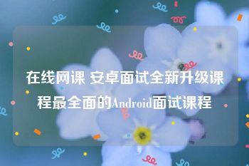 在线网课 安卓面试全新升级课程最全面的Android面试课程