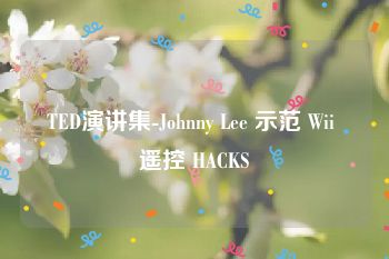 TED演讲集-Johnny Lee 示范 Wii 遥控 HACKS