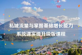 私域流量与掌握基础增长能力系统课实操升级版课程