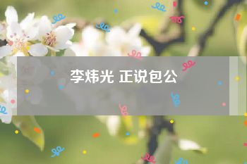 李炜光 正说包公