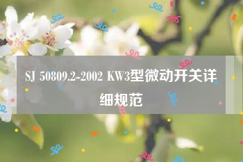 SJ 50809.2-2002 KW3型微动开关详细规范
