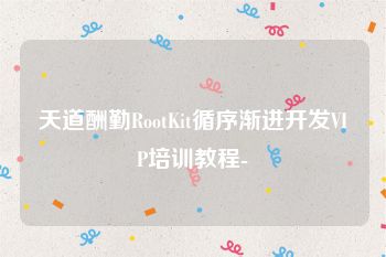 天道酬勤RootKit循序渐进开发VIP培训教程-