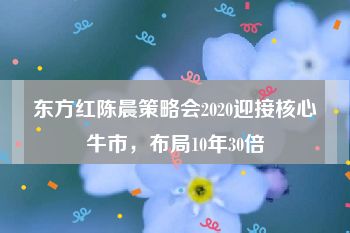 东方红陈晨策略会2020迎接核心牛市，布局10年30倍