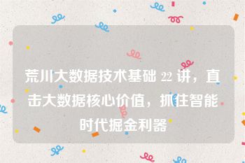 荒川大数据技术基础 22 讲，直击大数据核心价值，抓住智能时代掘金利器