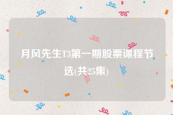 月风先生T3第一期股票课程节选(共25集)