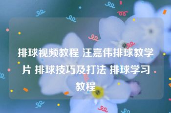 排球视频教程 汪嘉伟排球教学片 排球技巧及打法 排球学习教程