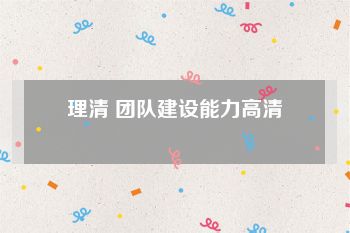 理清 团队建设能力高清