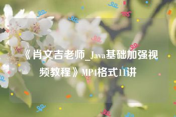 《肖文吉老师_Java基础加强视频教程》MP4格式11讲