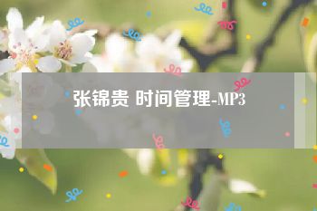 张锦贵 时间管理-MP3