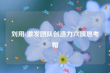 刘用-激发团队创造力六顶思考帽