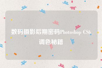 数码摄影后期密码Photoshop CS6调色秘籍