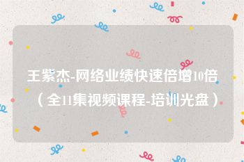 王紫杰-网络业绩快速倍增10倍（全11集视频课程-培训光盘）
