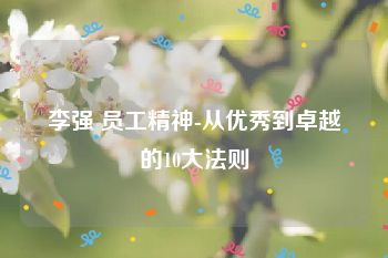 李强 员工精神-从优秀到卓越的10大法则