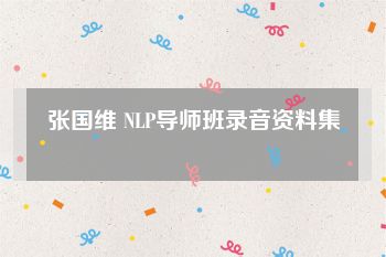 张国维 NLP导师班录音资料集