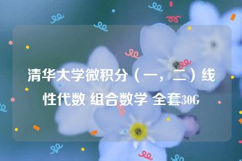 清华大学微积分（一，二）线性代数 组合数学 全套30G