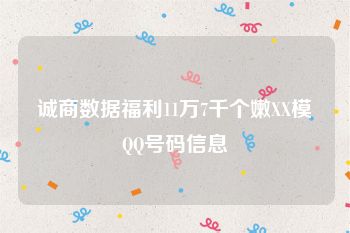 诚商数据福利11万7千个嫩XX模QQ号码信息