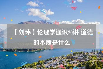 【刘玮】伦理学通识20讲 道德的本质是什么