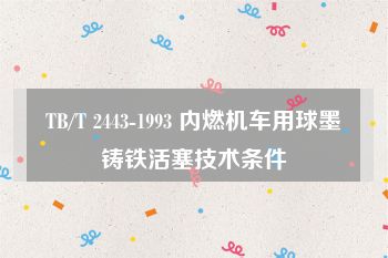 TB/T 2443-1993 内燃机车用球墨铸铁活塞技术条件