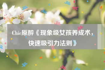 Chic原醉《现象级女孩养成术，快速吸引力法则》