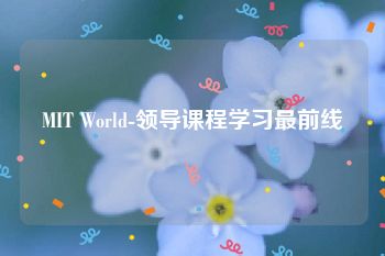 MIT World-领导课程学习最前线