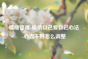 情绪管理-接纳自己爱自己心法-心态不好怎么调整