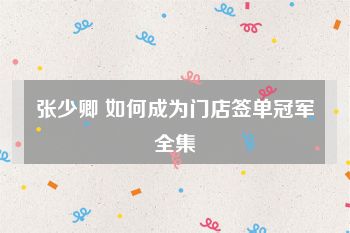 张少卿 如何成为门店签单冠军全集