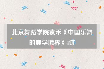 北京舞蹈学院袁禾《中国乐舞的美学境界》4讲